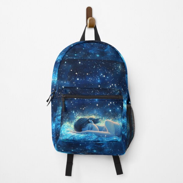Item preview, A peaceful blue figure lying under a glowing canopy of stars designed and sold by wonderisland.