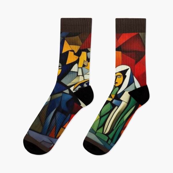 Item preview, Cubist Arnolfini: A Geometric Reimagining of van Eyck's Masterpiece designed and sold by Naomi Gutierrez Parrish.
