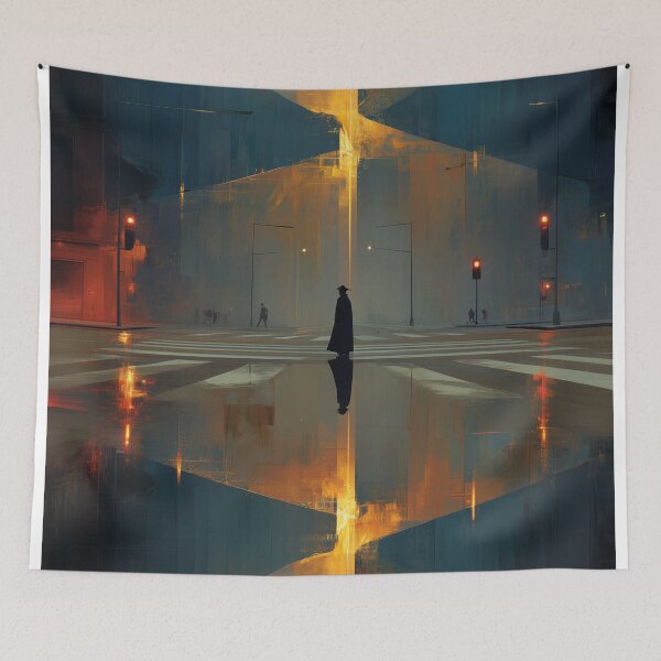 Item preview, Man in a Long Black Coat at the Crossroads designed and sold by SurrealeyeSEA.