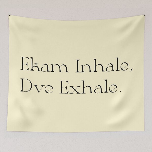 Item preview, Ekam Inhale Dve Exhale Minimalist Yoga Quote - Zen Vibes designed and sold by Sadhana Design Studio.