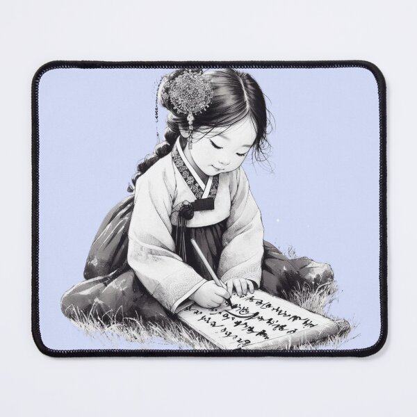 Item preview, Traditional Korean Hanbok Girl Calligraphy Art designed and sold by Leo-stella.