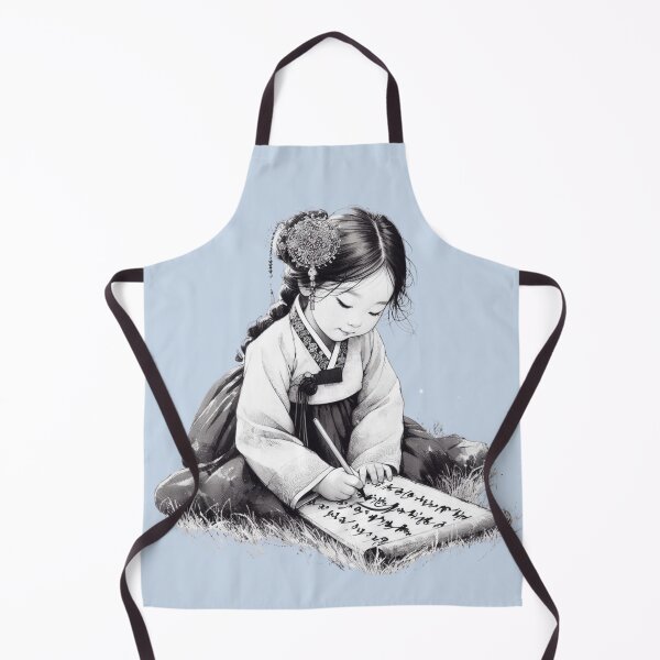 Item preview, Traditional Korean Hanbok Girl Calligraphy Art designed and sold by Leo-stella.