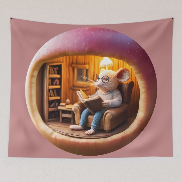 Item preview, Cozy Reading Mouse in an Apple designed and sold by Astralia.