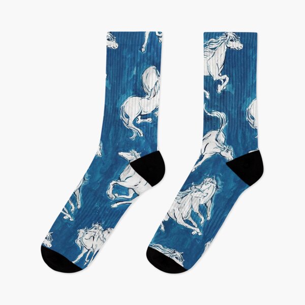 Item preview, Wild Horses in Indigo Motion designed and sold by Hadamundo.
