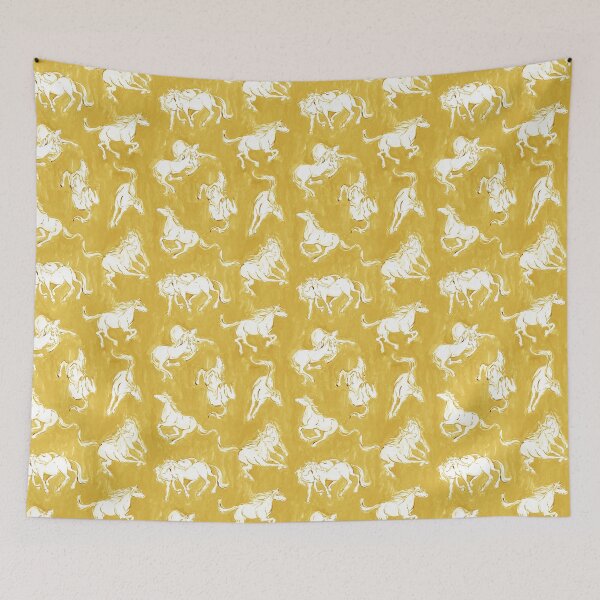 Item preview, Golden Gallop — Dancing Horses in Ochre designed and sold by Hadamundo.