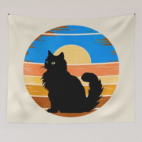 Item preview, Ragdoll Cat Vintage Sunset – Retro Silhouette Feline Art for Cat Lovers designed and sold by Fredster1966.