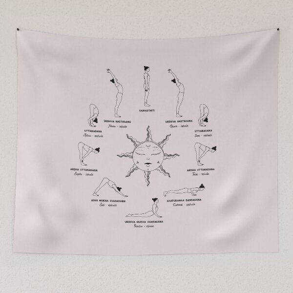 Item preview, Surya Namaskar Yoga Sequence Minimalist Design - Sun Salutation designed and sold by Sadhana Design Studio.