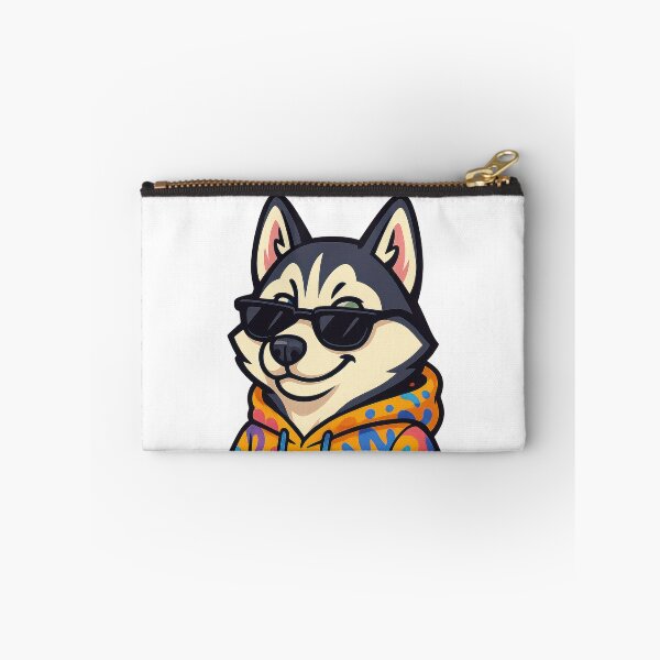 Aperçu de l'œuvre Husky de dessin animé cool avec un sweat à capuche coloré créée et vendue par ImagineCorner.