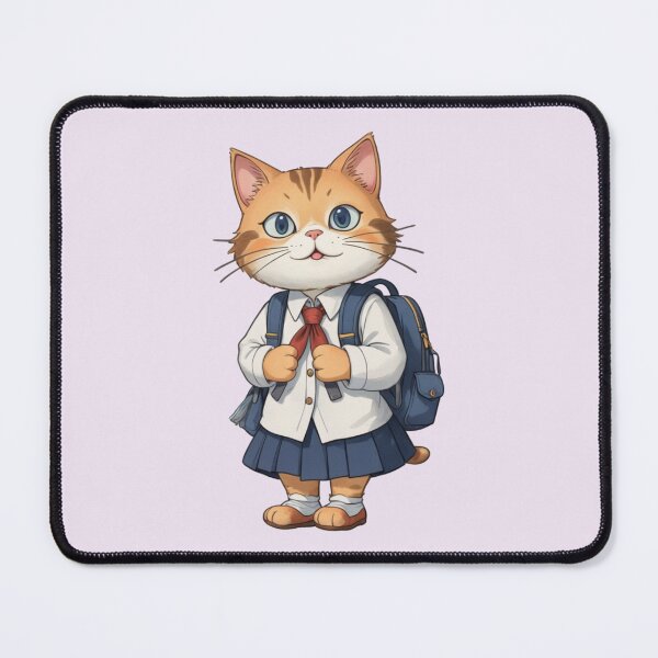 Item preview, Late for School Cat – Running School Cat with Bag designed and sold by Babayaa.