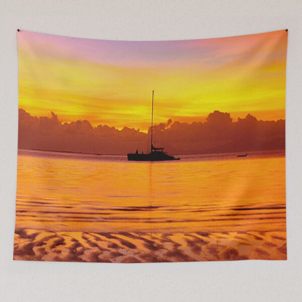 Item preview, Tropical Sunset and Sailboat Silhouette in South Pacific Art Photo designed and sold by DEC02.