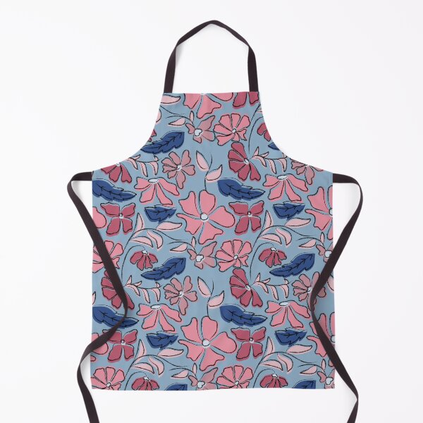 Item preview, Pink and Blue Hand Drawn Floral Block Print designed and sold by idovedesign.