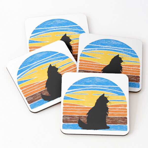 Item preview, Maine Coon Cat Vintage Sunset – Retro Feline Silhouette Art for Cat Lovers designed and sold by Fredster1966.