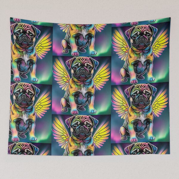 Item preview, Rainbow Galaxy Space Pug designed and sold by The Devil That You Forgot.