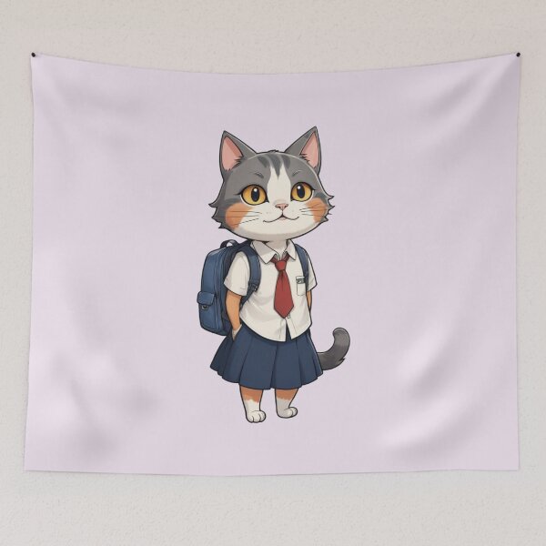 Item preview, Cute Little Cat Going to School – Adorable Student Cat with a Backpack designed and sold by Babayaa.