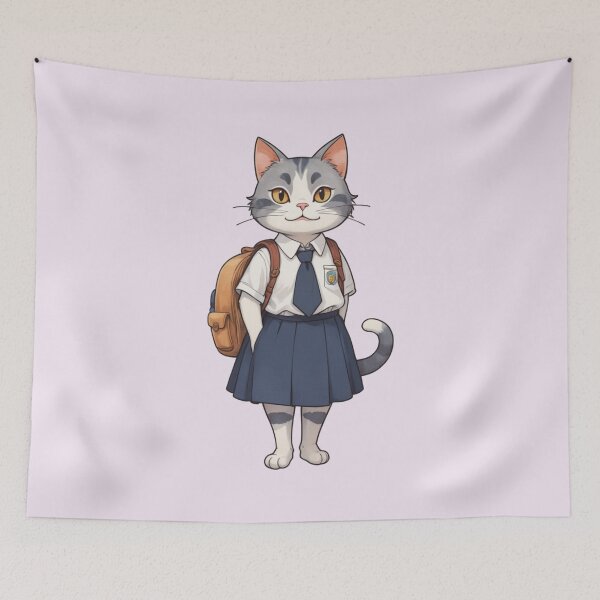 Item preview, Beautiful School Girl Cat – Elegant and Stylish Student Cat designed and sold by Babayaa.