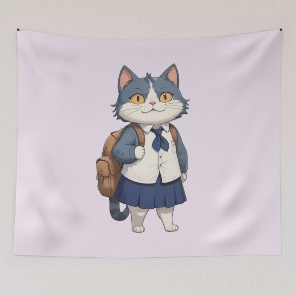 Item preview, Cool School Girl Cat – Trendy and Stylish Student Cat designed and sold by Babayaa.