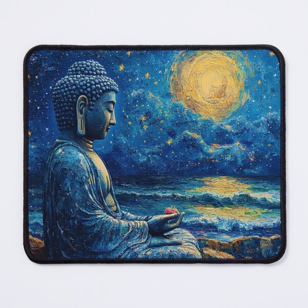 Item preview, Buddha Meditating With Lotus Flower designed and sold by Myra365Art.