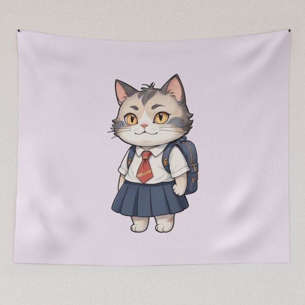 Item preview, Troublemaker School Girl Cat – Cute & Spoiled Princess designed and sold by Babayaa.