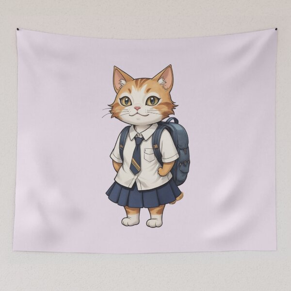Item preview, Orange School Cat – The Cutest Student in Class designed and sold by Babayaa.