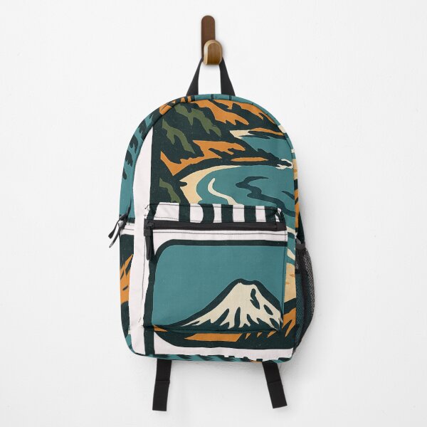 Item preview, Dunedin NZ Coastline – Retro Landscape with Mountain and Tree designed and sold by Places On Earth.