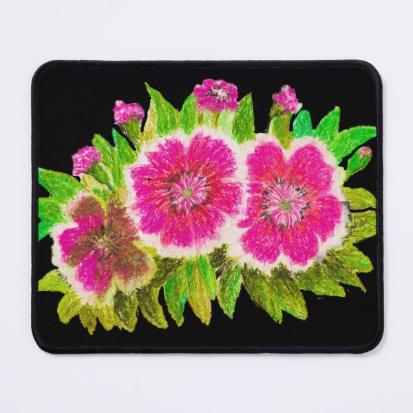 Item preview, pink white Dianthus flowers designed and sold by tintingouw.