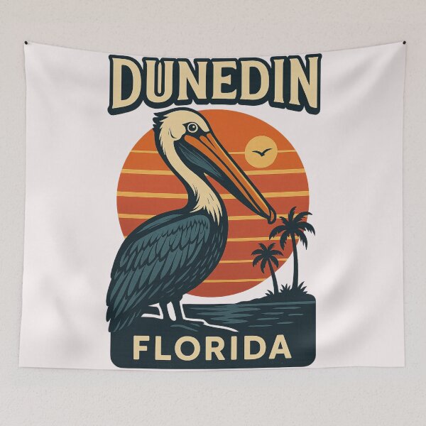 Item preview, Dunedin Florida – Pelican at Sunset Retro Design designed and sold by Places On Earth.