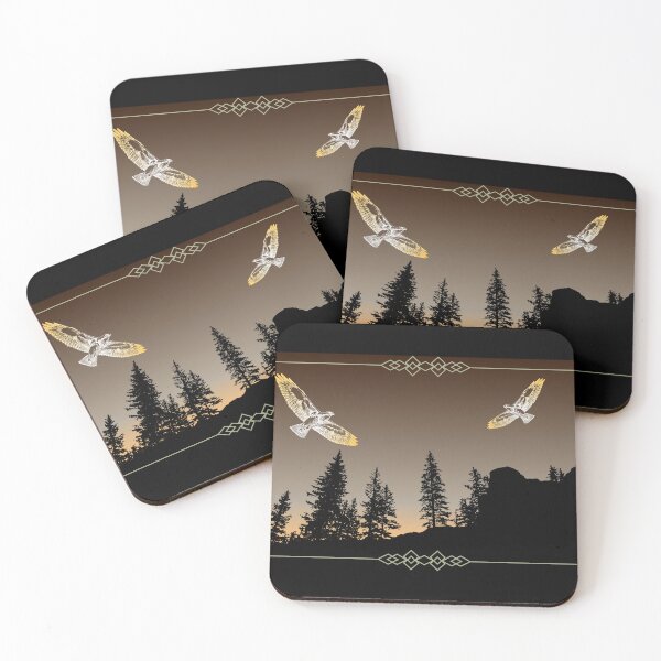 Item preview, Hawks and Mountain Brown and Gold designed and sold by Tony Anderson Designs.