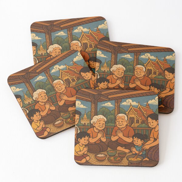 Item preview, Family Feast Beneath the Thai House designed and sold by BobArtGallery.