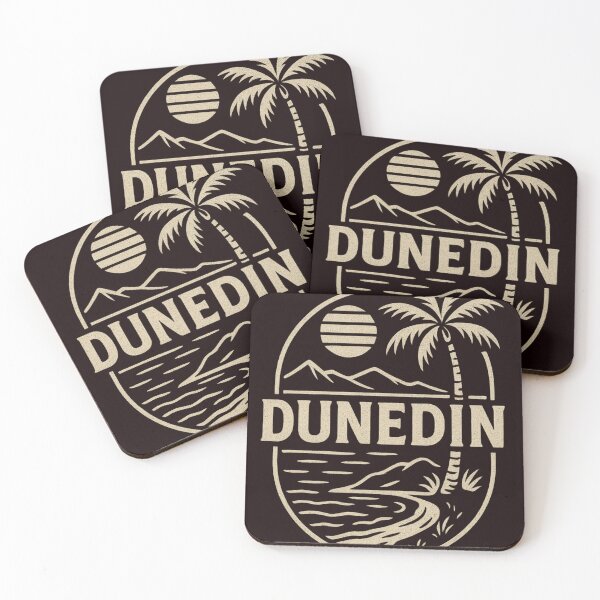 Item preview, Dunedin Coastline – Vintage Line Art Beach Badge designed and sold by Places On Earth.