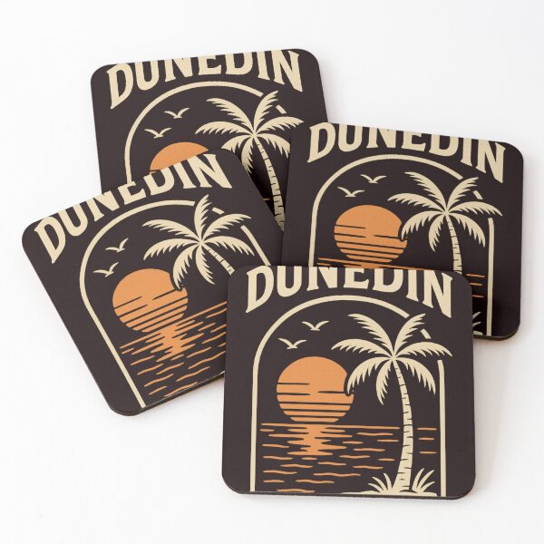 Item preview, Dunedin Sunset Glow – Tropical Beach Scene with Palms and Birds designed and sold by Places On Earth.