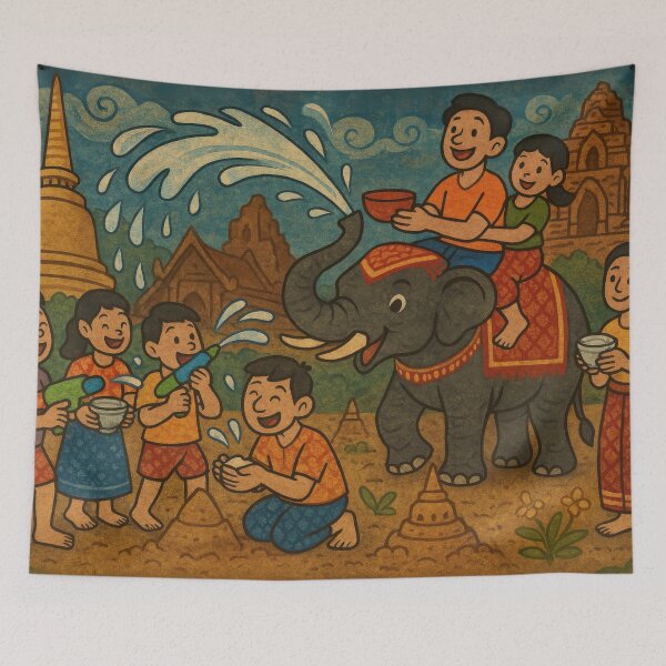 Item preview, Ayutthaya Splash Celebration designed and sold by BobArtGallery.