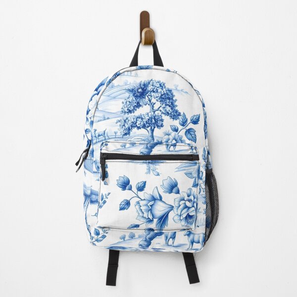 Item preview, Elegant Blue & White Toile Pattern - Floral & Scenic Design designed and sold by InsightA.