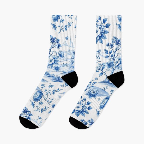 Artikelvorschau, Elegantes blau-weißes Toile-Muster – florales und szenisches Design entworfen und verkauft von InsightA.