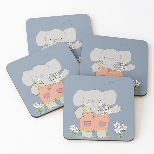 Item preview, Ilustración de elefantes y margaritas designed and sold by Jaana Day.