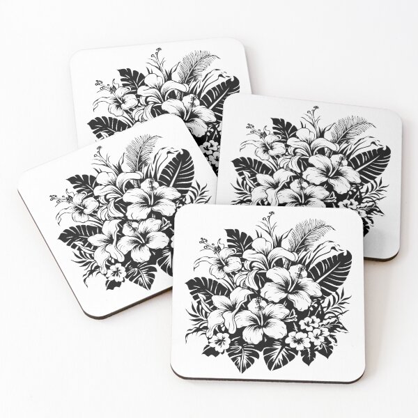 Item preview, Tropical Flowers Hibiscus Gumamela Bouquet Floral Bloom designed and sold by inkoutninja.