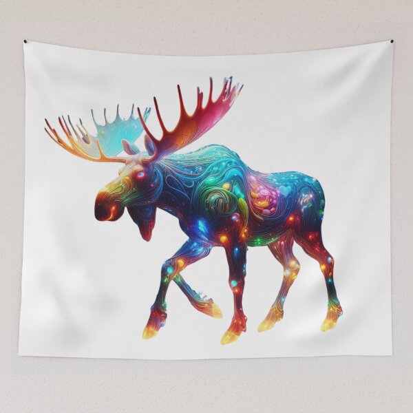 Item preview, Glassy Glow: Vibrant Moose Radiance designed and sold by GloriousArtSKD.