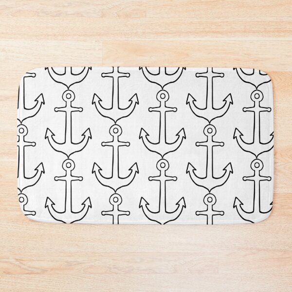 Item preview, Maritime Anchor Line Drawing Black and White Minimalist Outline designed and sold by Ching Teoh.