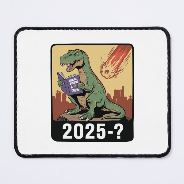 Item preview, how to survive a crisis, dinosaur, tariffs, trump, funnyfits70, Humor, Funny, retro, vintages, funny quotes, animal humor, designed and sold by FunnyFits70.