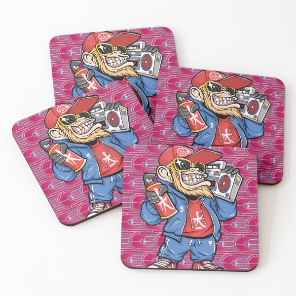 Item preview, cool hip hop monkey with boombox designed and sold by Mauswohn.