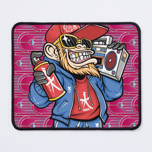Item preview, cool hip hop monkey with boombox designed and sold by Mauswohn.