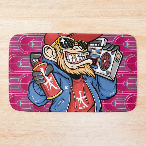 Item preview, cool hip hop monkey with boombox designed and sold by Mauswohn.