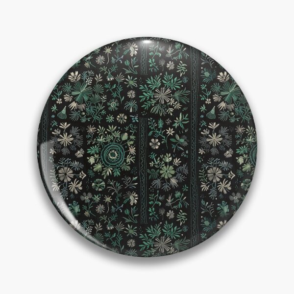 Item preview, Intricate Hand-Embroidered Floral Pattern with Green and Cream Details designed and sold by CoolPixels.