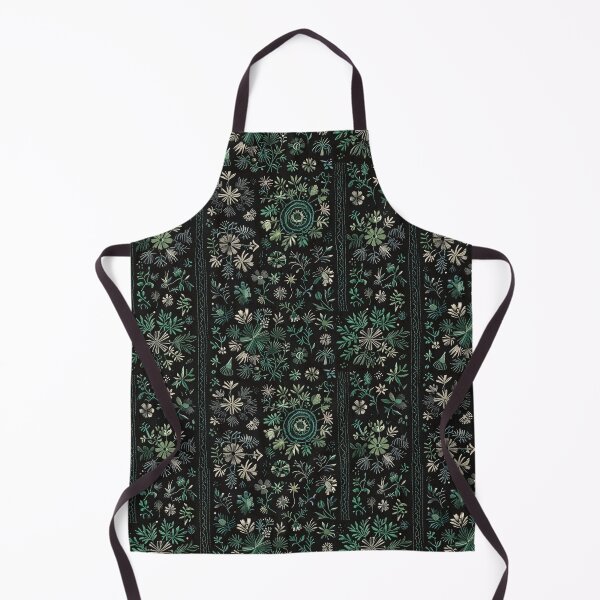 Item preview, Intricate Hand-Embroidered Floral Pattern with Green and Cream Details designed and sold by CoolPixels.