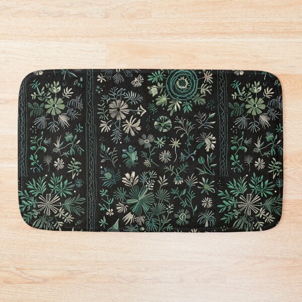 Item preview, Intricate Hand-Embroidered Floral Pattern with Green and Cream Details designed and sold by CoolPixels.