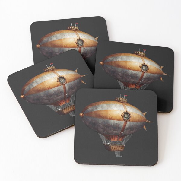 Item preview, Skybound Voyager – Vintage Steampunk Airship in Watercolor designed and sold by CharmingGarden.