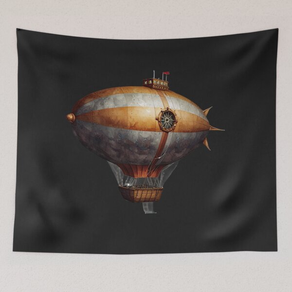 Item preview, Skybound Voyager – Vintage Steampunk Airship in Watercolor designed and sold by CharmingGarden.