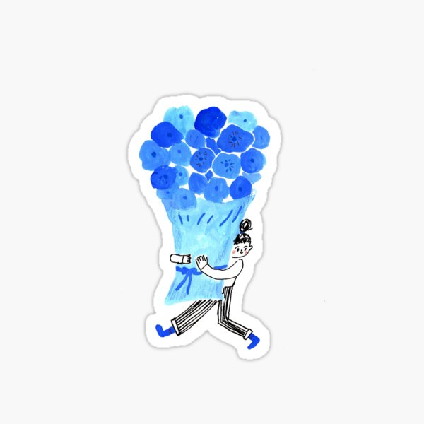 Item preview, With a Big Blue Bouquet designed and sold by NoriMori.