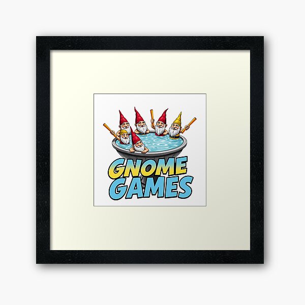 Aperçu de l'œuvre Gnome Games - Whimsical Water Bowl Fun for Garden Lovers créée et vendue par latelierdechris.