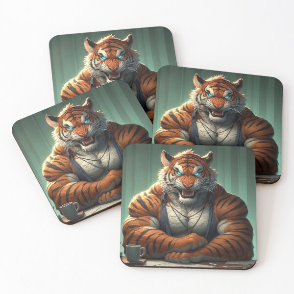 Item preview, Angry Muscular Tiger designed and sold by nikkolaus.