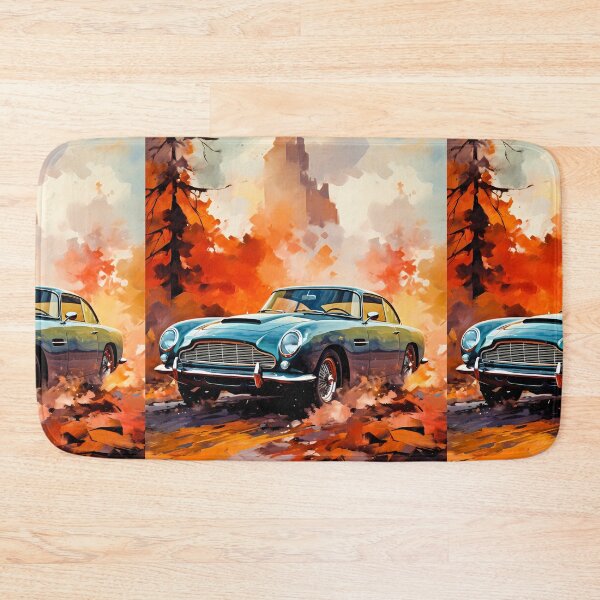 Item preview, Timeless British Classic Car Framed By Golden Leaves designed and sold by RevUpDesign.